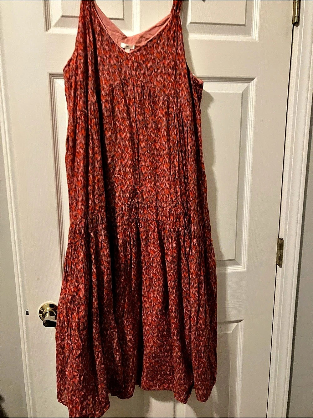Joie Abstract Maxi Dress in Red & Pink Size Large